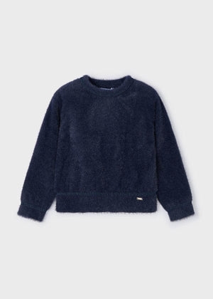 Mayoral Furry Sweater in Navy