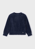 Mayoral Furry Sweater in Navy