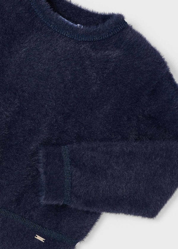 Mayoral Usa Inc Mayoral Furry Sweater in Navy - Little Miss Muffin Children & Home