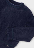 Mayoral Furry Sweater in Navy