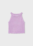 Knit Halter Tank Top in Lilac