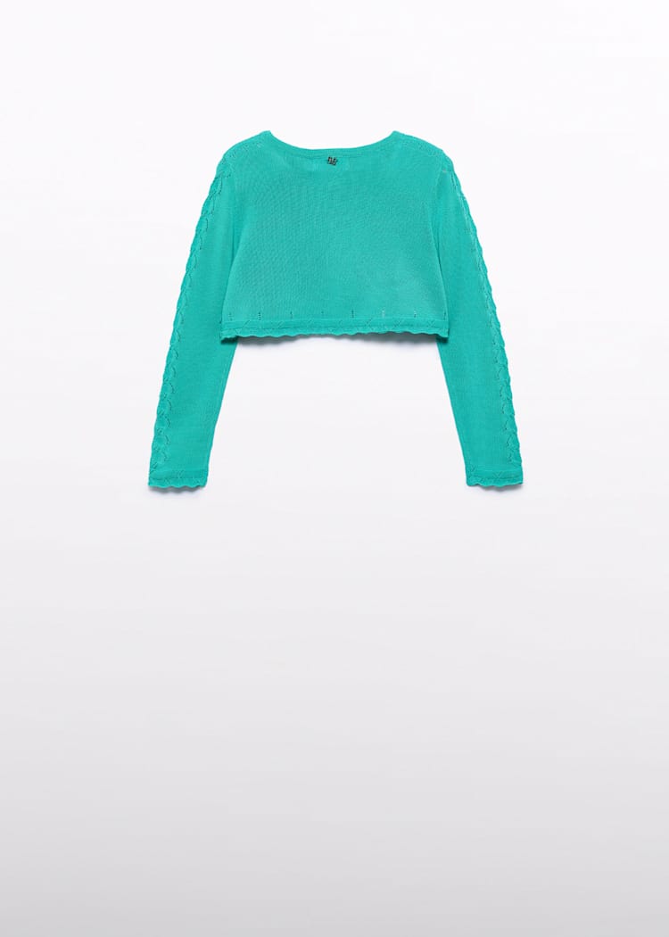 Knit Bolero Cardigan in Jade