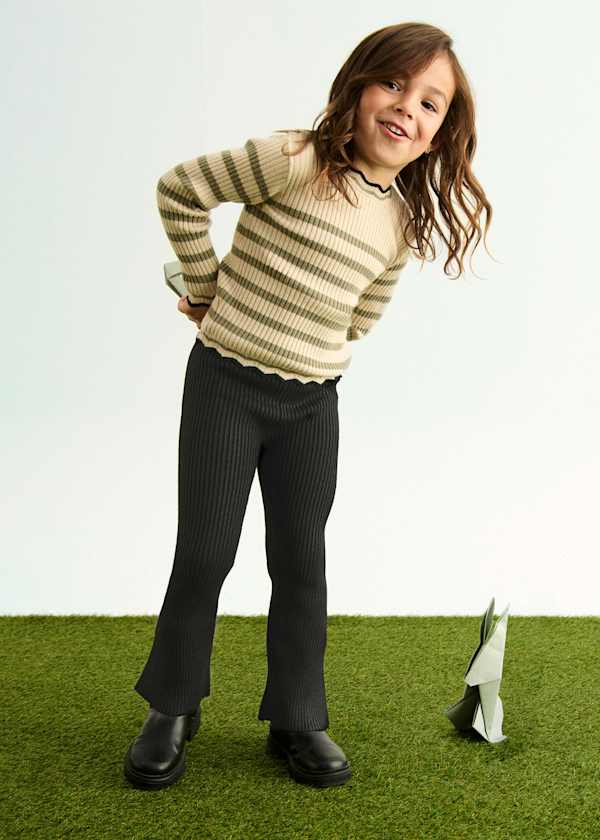 girls black flare leggings