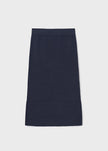 girls blue knit long midi skirt