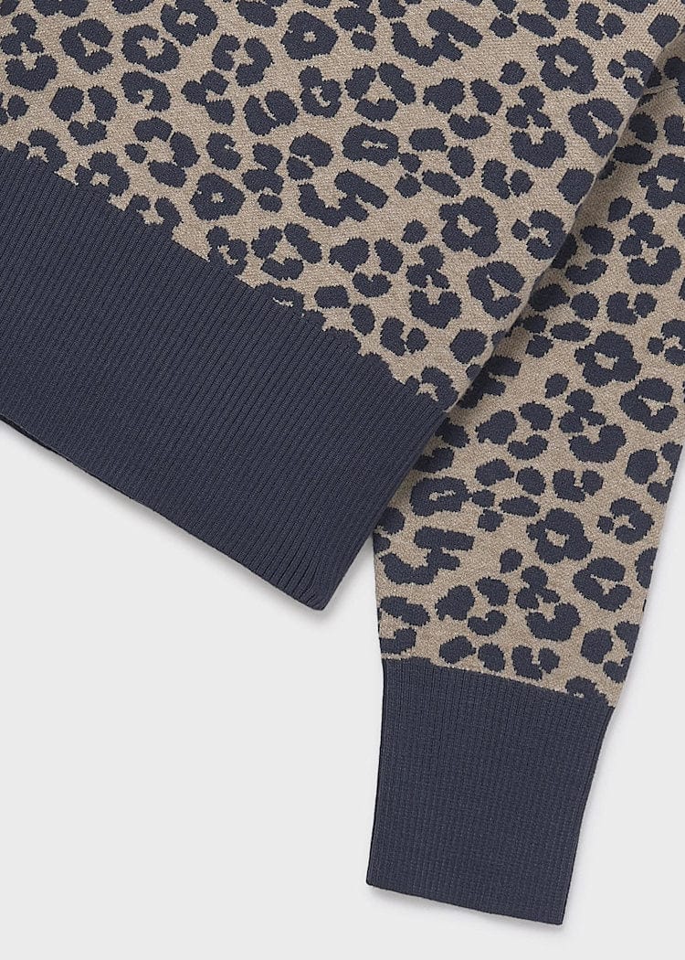 Mayoral Usa Inc Animal Print Sweater in Petroleum - Little Miss Muffin Children & Home