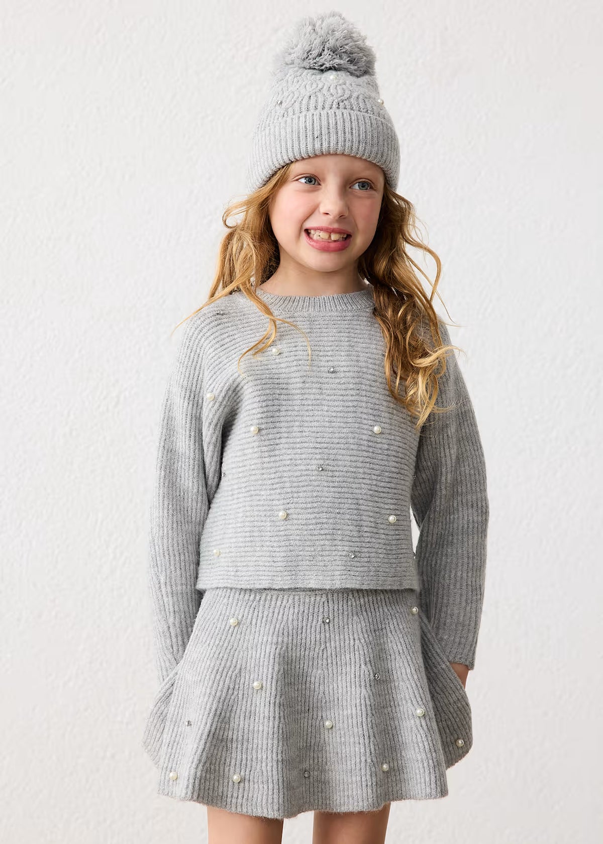 Knit Sweater with Pearls