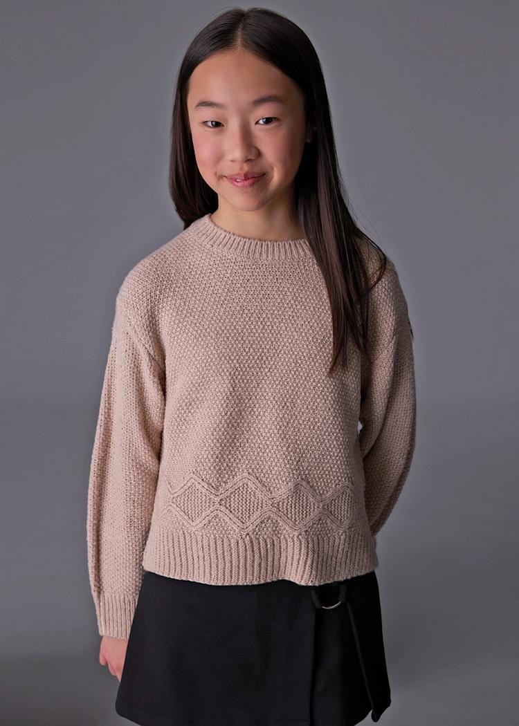 girl metallic knit sweater