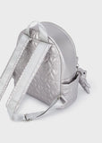 Mayoral Quilted Metallic Backpack in White Gold