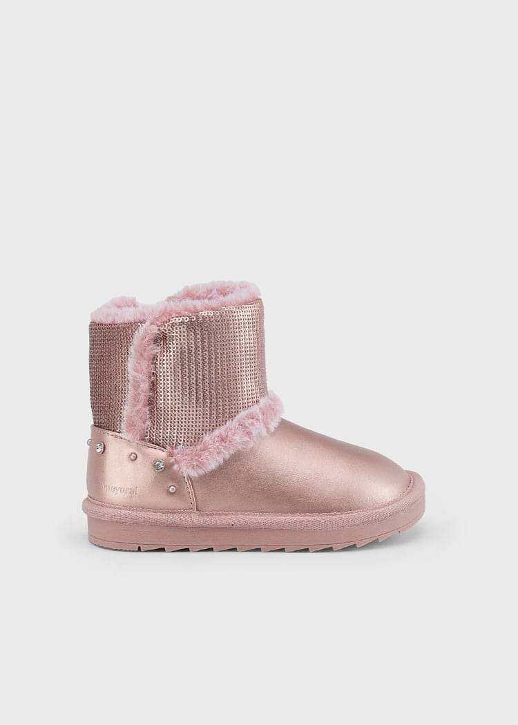 Mayoral Usa Inc Mayoral Metallic Sequin Boots in Gold Pink - Little Miss Muffin Children & Home