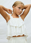 Smocked Tank with Lurex Thread Detail
