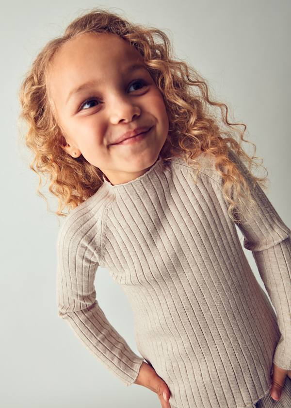 Mayoral Usa Inc Mock Neck Knit Sweater in Toffee - Little Miss Muffin Children & Home