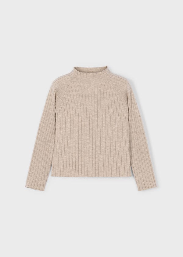 Mayoral Usa Inc Mock Neck Knit Sweater in Toffee - Little Miss Muffin Children & Home