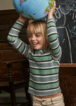 Mayoral Usa Inc Mock Neck Knit Sweater in Sage Stripe - Little Miss Muffin Children & Home