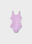 Floral Cut Out Swimsuit in Lilac