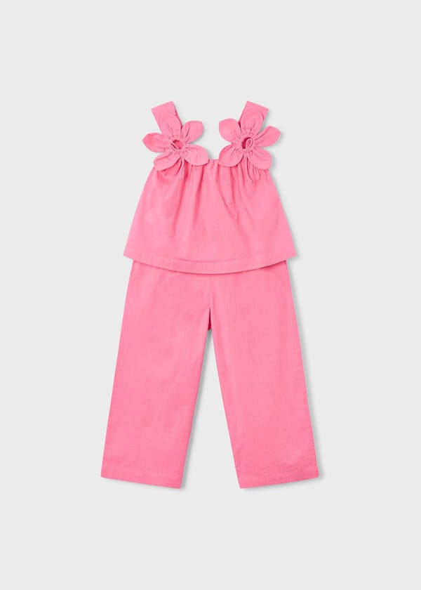 Mayoral Usa Inc Flower Applique Top & Pants Set in Geranium - Little Miss Muffin Children & Home