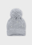 Mayoral Usa Inc Pearl Detail Knit Pom-Pom Hat, 2 Colors Available - Little Miss Muffin Children & Home
