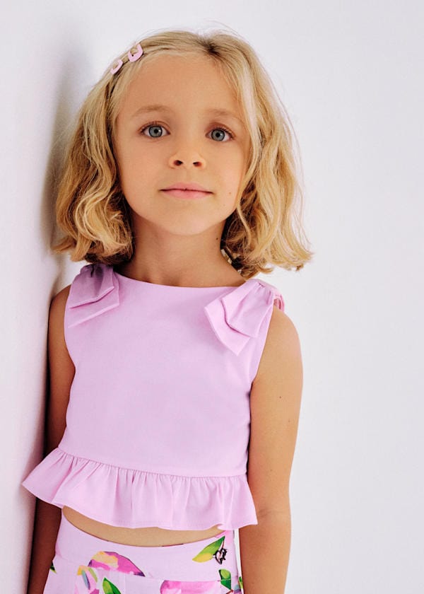 Mayoral Usa Inc Mayoral Printed Peplum Top in Mauve - Little Miss Muffin Children & Home