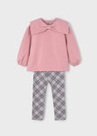 Mayoral Usa Inc 2 Piece Plaid Leggings & Sweatshirt Set in Makeup - Little Miss Muffin Children & Home