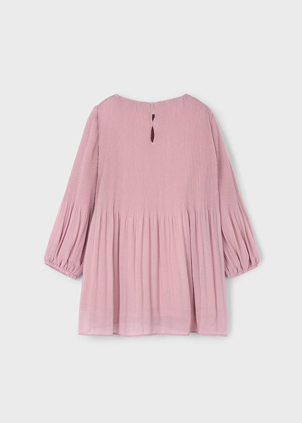 Mayoral Usa Inc Pleated Chiffon Dress in Makeup - Little Miss Muffin Children & Home