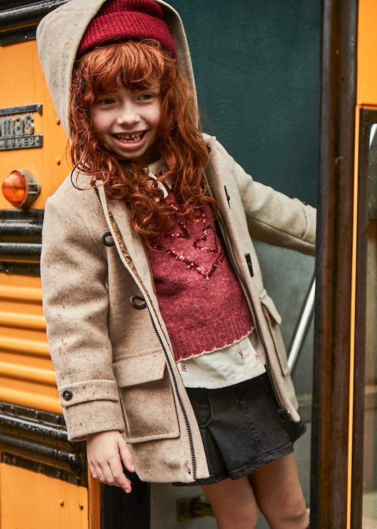 black denim girls pleated skirt