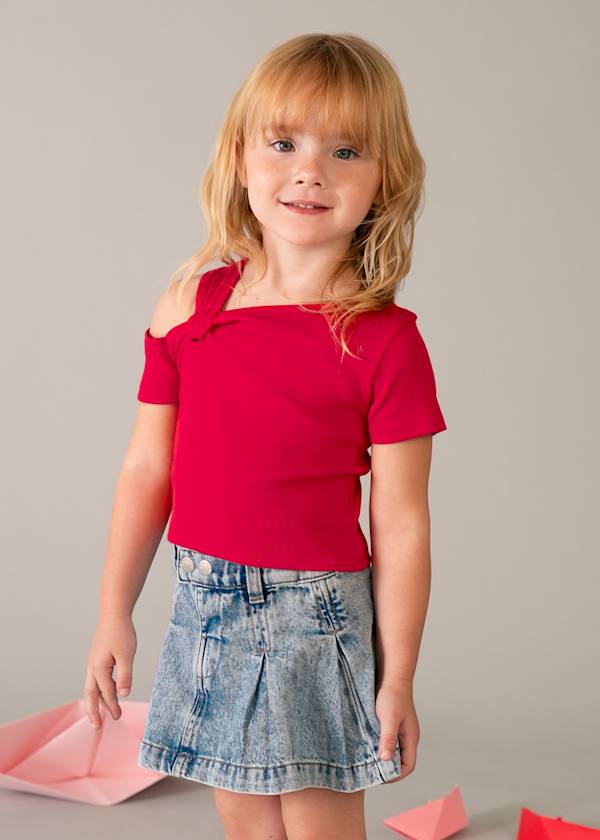 Mayoral Usa Inc Pleated Denim Skort in Light Denim - Little Miss Muffin Children & Home
