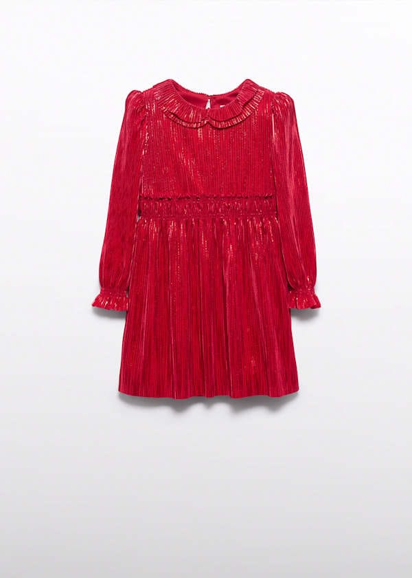 Abel & Lula Accoridion Pleat Knit Dress in Red - Little Miss Muffin Children & Home