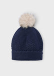 Mayoral Usa Inc Faux Fur Pom Pom Beanie in Navy - Little Miss Muffin Children & Home
