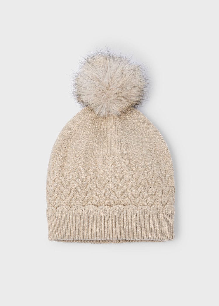 faux pom pom kids beanie