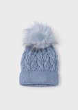 Mayoral Furry Pom Pom Beanie in Sky Blue