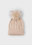 Mayoral Usa Inc Mayoral Furry Pom Pom Beanie in Sand - Little Miss Muffin Children & Home