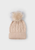 Mayoral Furry Pom Pom Beanie in Sand