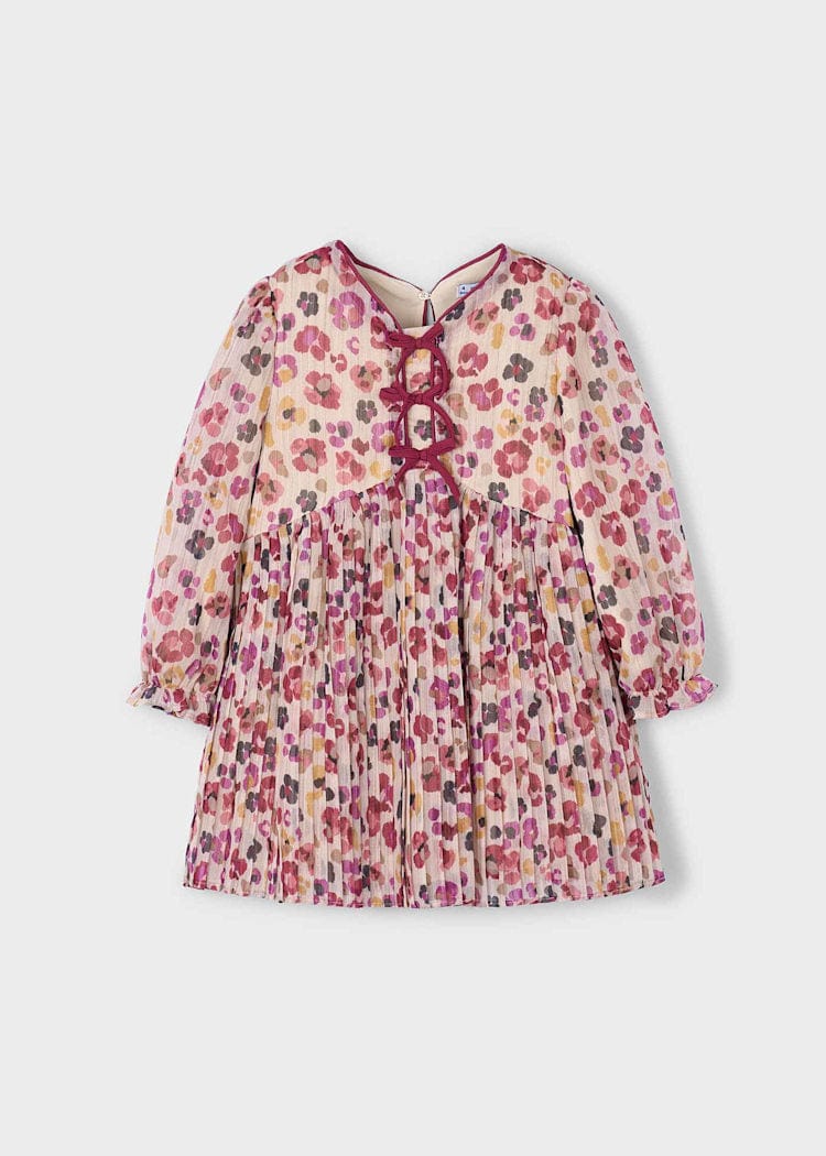 Mayoral Usa Inc Pleated Printed Dress in Cherry - Little Miss Muffin Children & Home