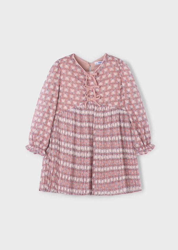 girls floral printed pink dress