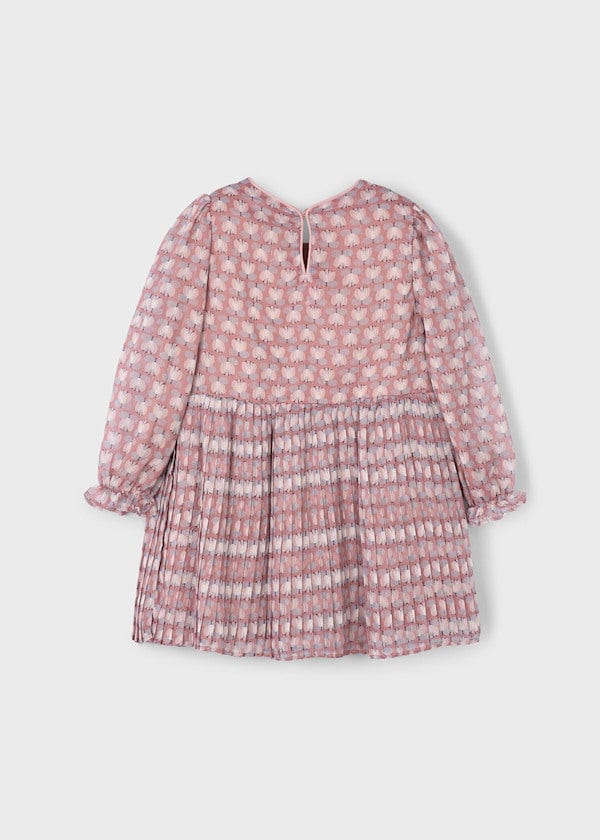 girls floral printed pink dress