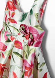 Abel & Lula Floral Print Mikado Dress