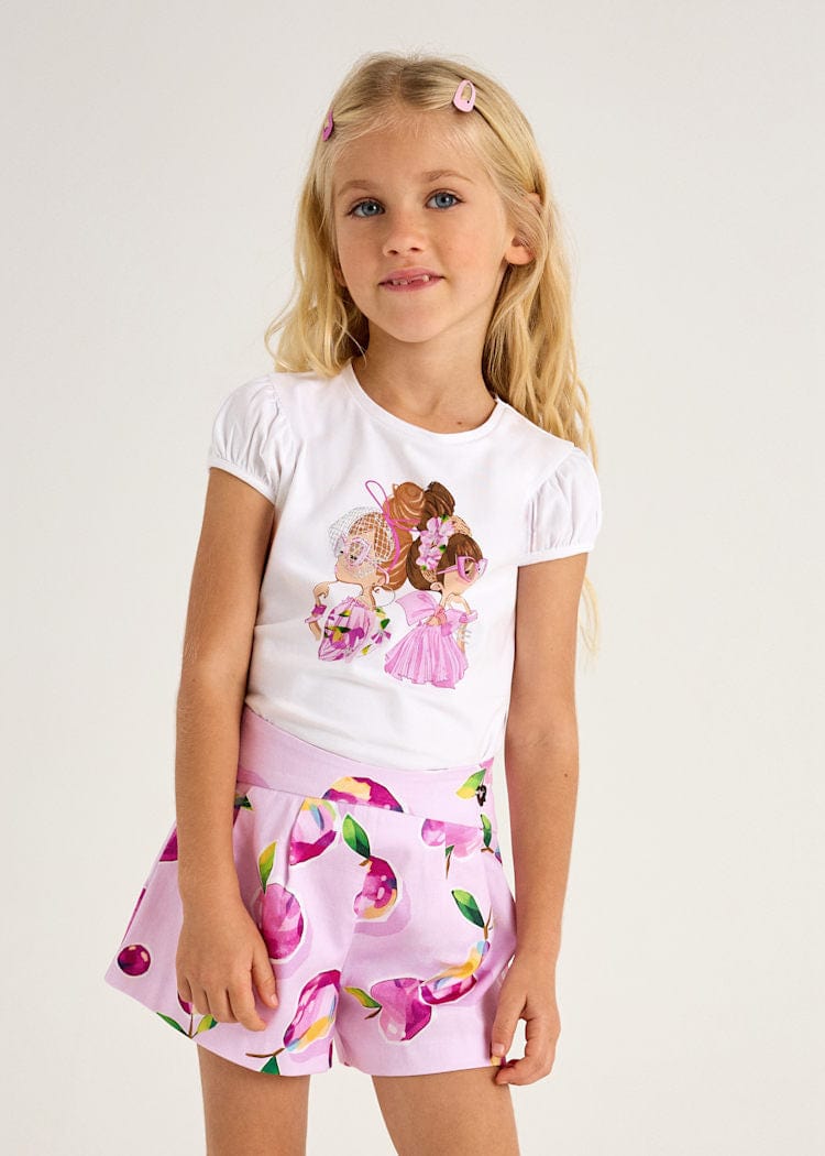 Mayoral Usa Inc Mayoral Floral Printed Shorts in Mauve - Little Miss Muffin Children & Home