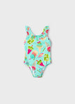 Mayoral Usa Inc Mayoral Ruffle Trimmed Printed Swimsuit in Aqua - Little Miss Muffin Children & Home