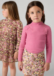 Mayoral Usa Inc Mayoral Girl Ribbed Mock Neck Sweater in Camellia - Little Miss Muffin Children & Home