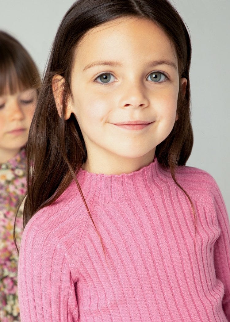 Mayoral Usa Inc Mayoral Girl Ribbed Mock Neck Sweater in Camellia - Little Miss Muffin Children & Home