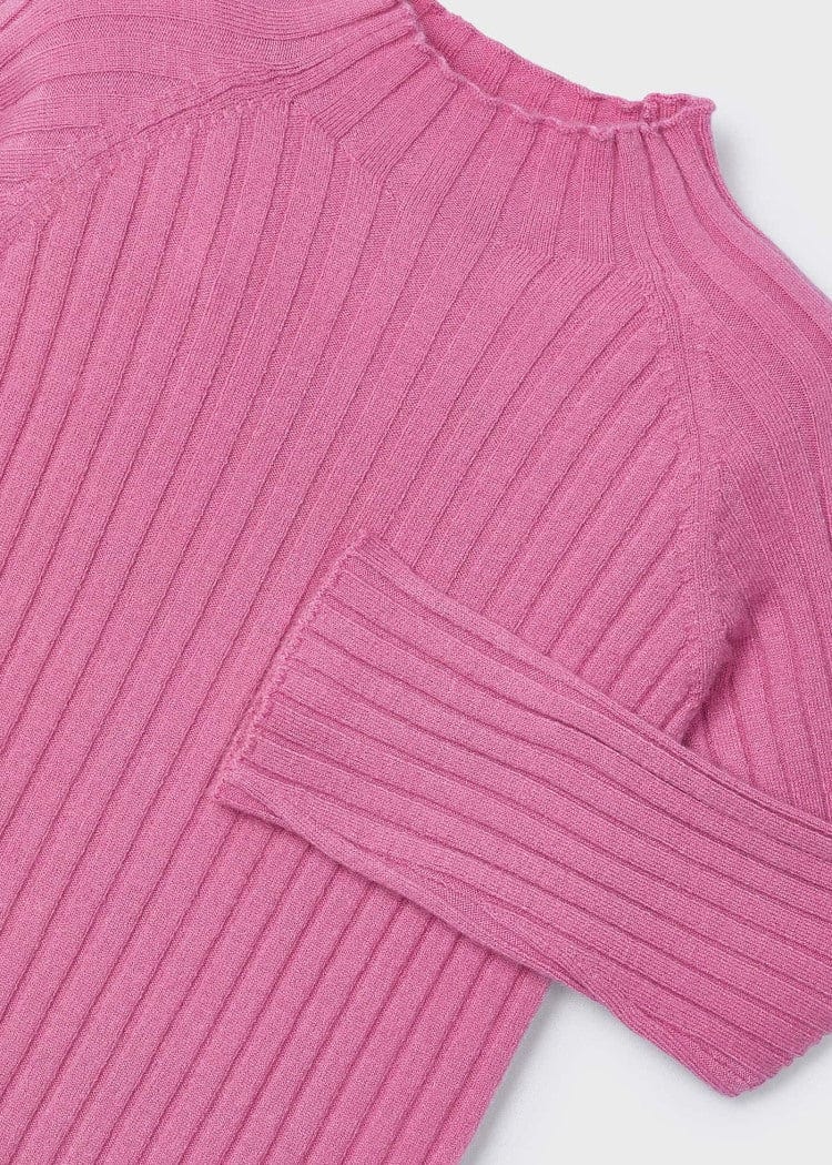 Mayoral Usa Inc Mayoral Girl Ribbed Mock Neck Sweater in Camellia - Little Miss Muffin Children & Home