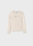 Mayoral Usa Inc Mayoral Ribbed Long Sleeve Top with Cutout in Milk - Little Miss Muffin Children & Home