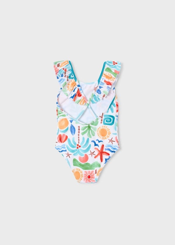 Mayoral Usa Inc Ruffled Printed Swimsuit in Oasis - Little Miss Muffin Children & Home