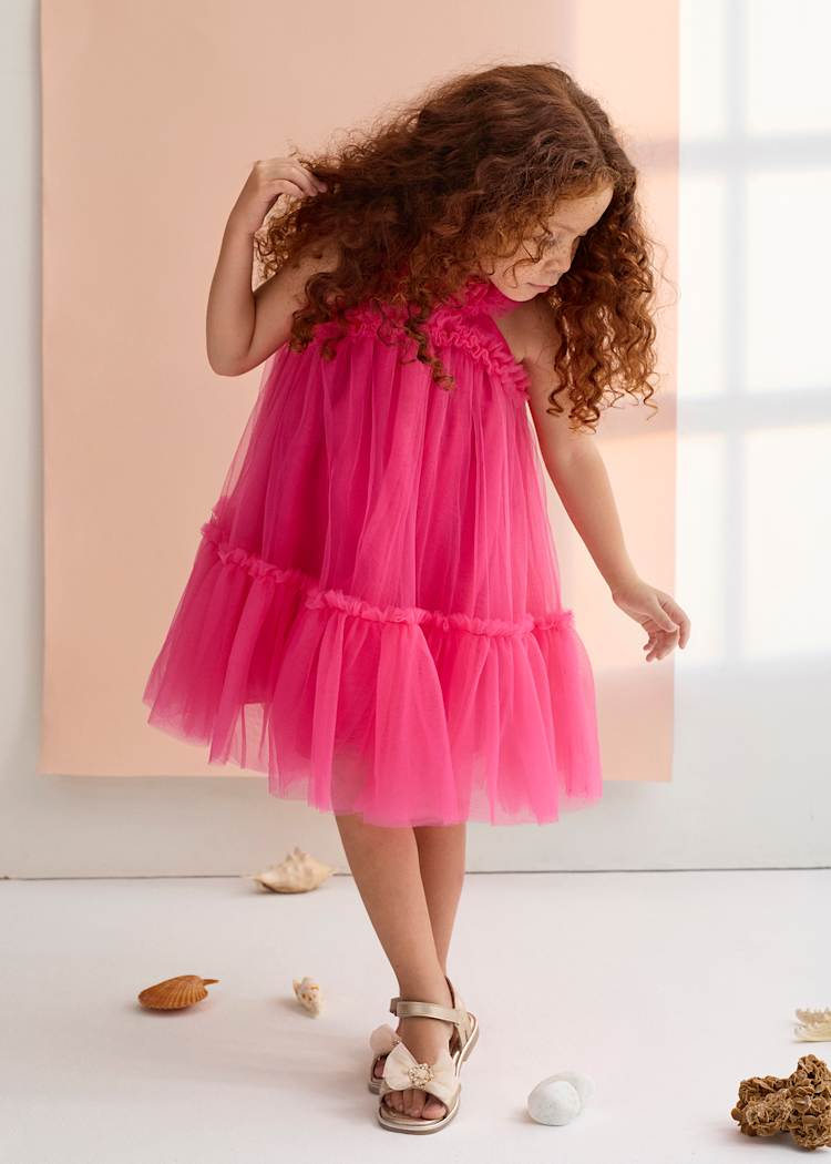 Ruffled Tiered Tulle Dress