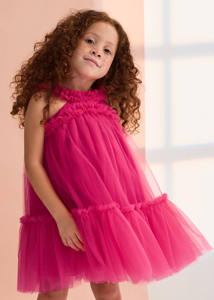 Ruffled Tiered Tulle Dress
