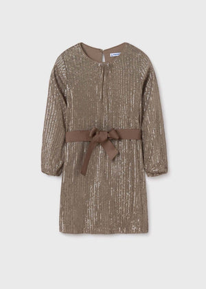 Mayoral Sequined Dress in Mocha