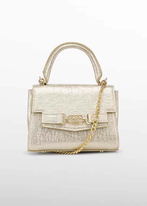 girls gold metallic hand bag
