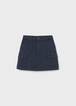 girls navy blue twill mini skirt
