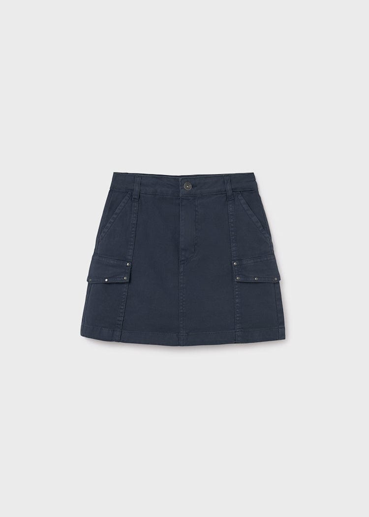 girls navy blue twill mini skirt