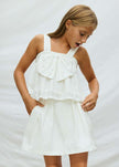 Pleated Skort in Natural