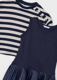 Mayoral Sleeveless Dress & Sweatshirt Set in Navy